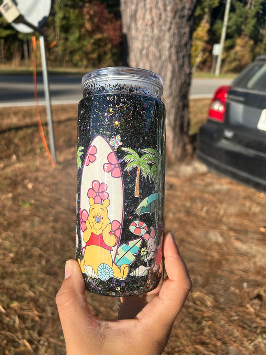 Beach WinnieThePooh 20oz Acrylic Snowglobe