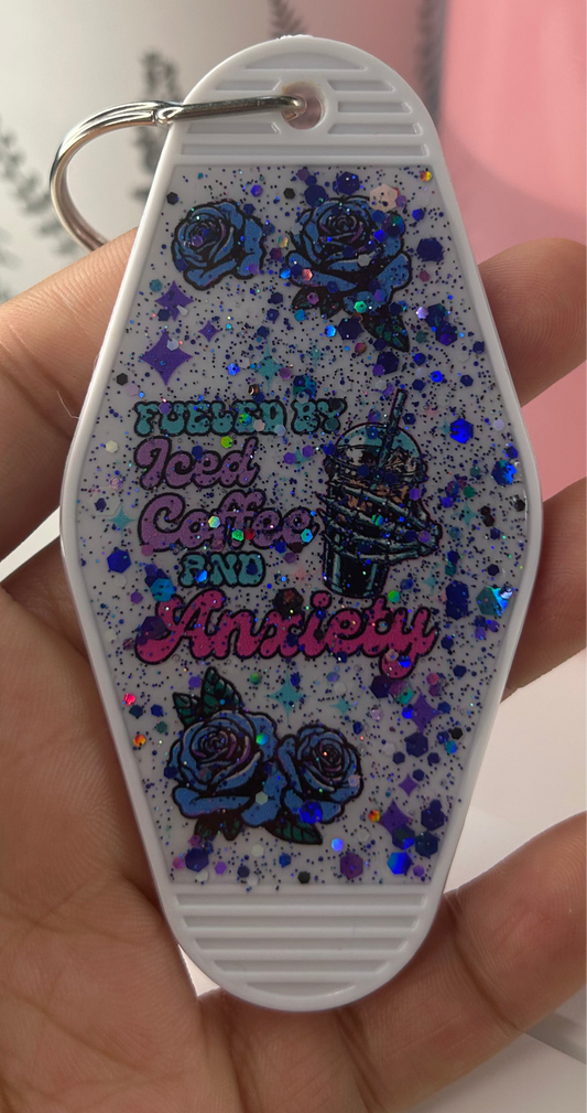 Fueled By Iced Coffee And Anxiety Hotel KeyChain