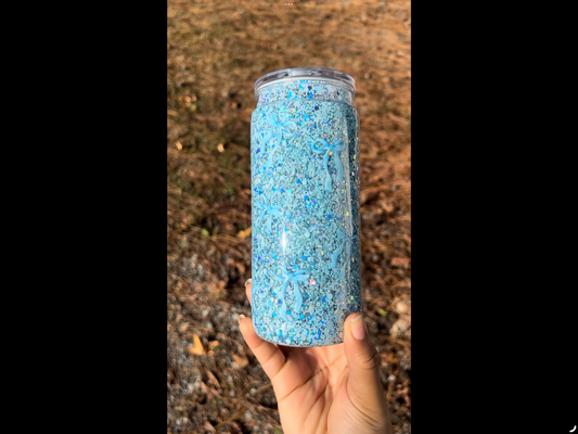 Blue Bows 20oz Acrylic Snowglobe