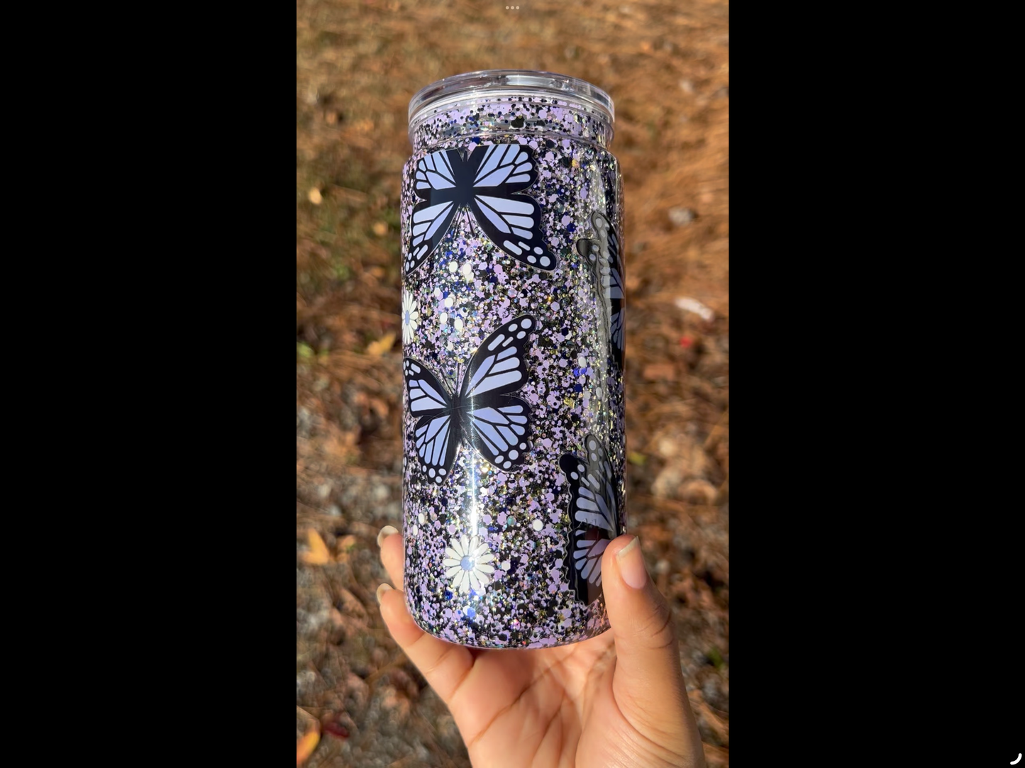 Butterfly 20oz Acrylic Snowglobe
