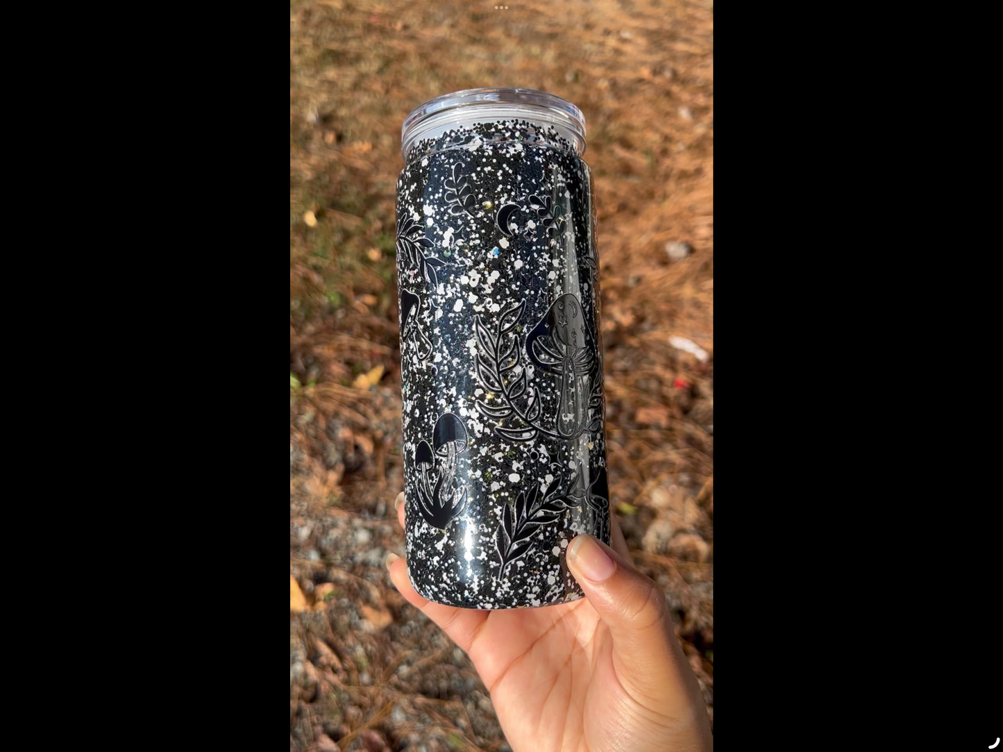 Black Mushrooms 20oz Acrylic Snowglobe