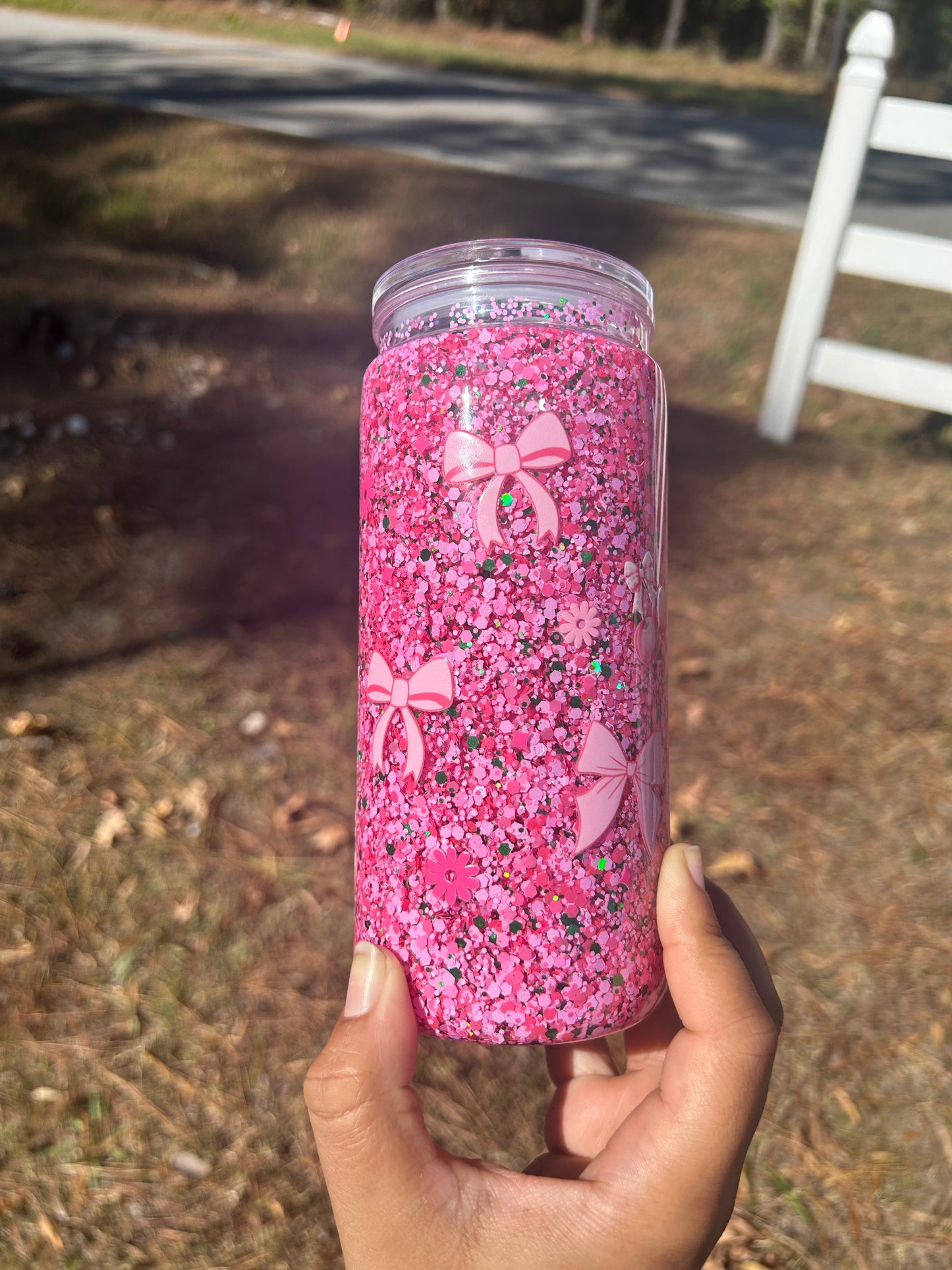Pink Cherries 20oz Acrylic Snowglobe